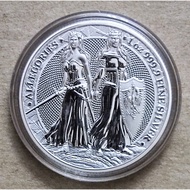 2022 Allegories Series - Polonia &amp; Germania 1 oz .9999 Silver Round BU In Mint's Capsule
