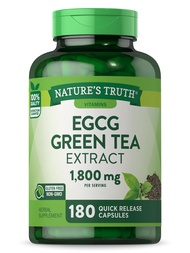 Nature's Truth Green Tea Extract Capsules | 180 Count | 1800mg | 45% EGCG Pills | Non-GMO & Gluten F