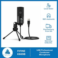 Fifine K669B Condenser USB Computer Microphone For PC MAC or Windows Cardioid Studio Recording Voice