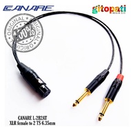 Canare L 2b2at XLR female to 2 TS 6.35mm length 50cm