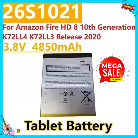 New 3.8V 4850mAh Battery 58-000313 26S1021 ST33 For Amazon Fire HD 8 10th Generation K72LL4 K72LL3 R