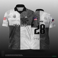 (DIY custom name) Jersey Viral 2024 Retro Collar Flames Japan/Kanak-kanak Lelaki Jersey 2024 Baju Retro Lelaki Jersey Polo Shirt Top Unisex