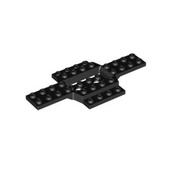 Lego Black Part 28324 Vehicle, Base 6 x 12 with 2 x 4 Recessed Center with Smooth Underside