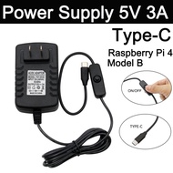 Raspberry Pi 4 Type-C Power Supply 5V 3A Power Adapter With ON/OFF Switch US Plug Charger for Raspbe