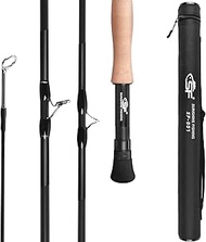 SF SF-001 Fly Fishing Rod 4 Piece 3/4wt 7.6ft, 5/6wt 7/8wt 9ft Matt Black Trout Fly Rod IM7 Carbon Fiber Blank Chromed Guide and Durable Rod Tube for New and Younger Anglers