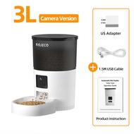 【Fulfilled by Lazada】ROJECO 3L Automatic Cat Feeder With Camera Video Cat Food Dispenser Pet Smart Voice Recorder Remote Control Auto Feeder For Cat Dog