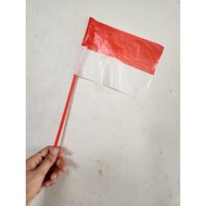 MERAH [5 STICKS] RED AND WHITE STICKS WITH FLAG STEM HANDLES, BALLOON STICKS