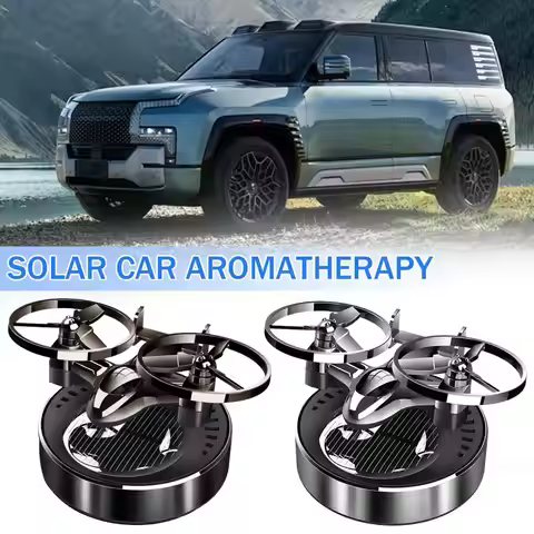 NEW High-end Solar Car Air Freshener Aircraft Rotating Interior Perfume Decor Diffuser Aromatherapy 