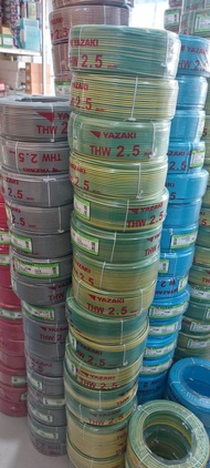 สายยาซากิทองแดงthw 1x1.5 1x2.5 1x4 1x6 (100) ยี่ห้อ ยาซากิ