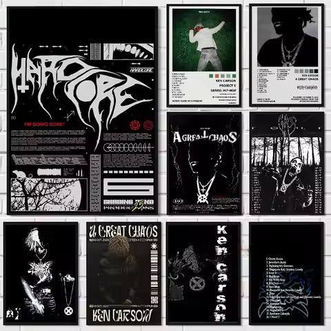 Pop Singer Ken Carson A Great Chaos Poster HD art sticky wall waterproof home living room bedroom ba