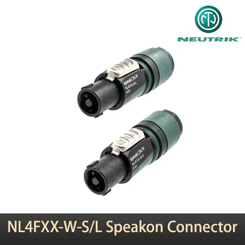 Neutrik NL4FXX-W-S New Professional 4-Pin Speaker Connector, Outdoor Audio SpeakON Connector with La