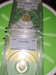 2個$420 PCGS 鑑定幣 1948及1961年美國10仙
