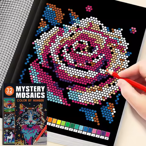 Color By Number Mystery Mosaics Activity Book, Fun Pixel Art Hidden Picture Coloring for Beginners, 