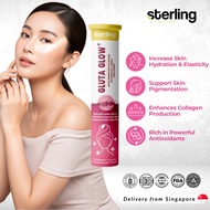 Sterling Gluta Glow Effervescent 15's –Glutathione 500mg, Hyaluronic Acid Vitamin C & E for Skin Bri