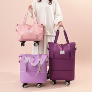 [8 Colors] Large Capacity Travel Wheels Bag Foldable Trip Luggage Bag Expandable Portable Waterproof