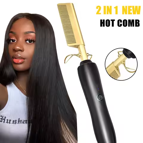Heating Comb Straightener Electric Hot Comb Flat Iron Hair Straightening Brush Smoothing Iron Comb H