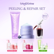 Glad2Glow 3In1 Cleanser+Moisturizer+Serum Travel kit Skincare Set Brightening Glowing/Acne/Repair/Pe