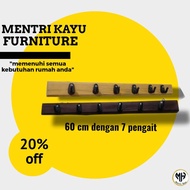 GANTUNGAN KAYU Kapstok wooden clothes hanger |Multi-purpose jacket hanger attached to the wall uk.60