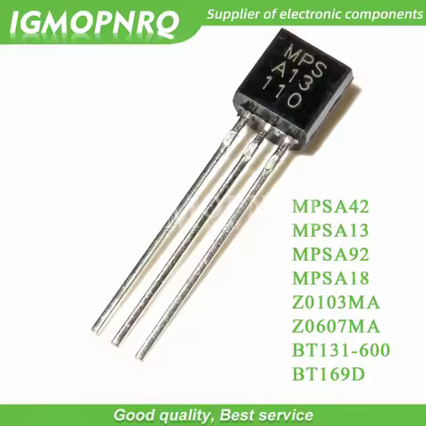 100pcs MPSA42 MPSA13 MPSA92 MPSA18 Z0103MA Z0607MA BT169D BT131-600 A42 A13 A92 0103MA Z0103 Z0607 0