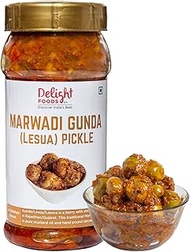 Delight Foods Rajasthani Marwari Pickles &amp; Chutney - Gunda (Lesua) Achar 300g | Pure Mustard Oil (Sarson Ka Tel) - Achaar | Chatni |