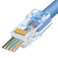 หัวแลน RJ45 Cat6 แบบทะลุ RJ45 หัวเหล็ก ชุบทอง 3U เสถียรกว่าทั่วไป แบบทะลุ ใช้ได้กับ Cat5 Cat5E CAT6 