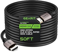 GearIT HDMI Cable CL3 in-Wall Rated (50ft / 15.2m) High-Speed HDMI 2.0b, 4K 60hz, 3D, ARC, HDCP 2.2, HDR, 18Gbps