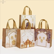 10/6/2Pcs Eid Mubarak Non-woven Handbag - Eid Gift Packaging Pouch - Cookie Candy Tote Bag - Handhel