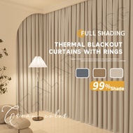 5/6/7/8/9ft 100% Blackout Curtains with Black Liner Thermal Insulated Noise Reducing Full Shading
