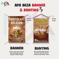 Banner / Bunting / Sticker Air Coklat Belgian | Choco Albab | Design Premium | Fast Delivery