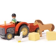 Tender Leaf Toys - Farmyard Tractor - Wooden Tractor Toy with Removable Trailer, Animals and Accesso