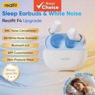 Realfit F4 Earphones Bluetooth 6.0 Earbuds Ultra Thin For Side Sleepers 40db Noise Cancellation Whit