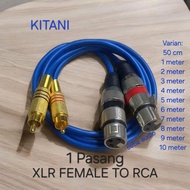 KITANI XLR FEMALE JACK CABLE TO RCA GOLD JACK 1 PAIR XLR Cable RCA Cable