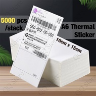 Thermal Sticker A6 5000PCS Stack Fanfold 100*150mm High Quality Barcode Thermal Sticker A6 5000PCS Stack Fanfold 100*150