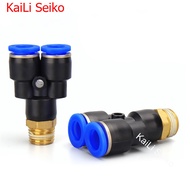 PX 4mm 6mm 8mm 10mm 12mm Tube To 1/8" 1/4" 3/8" 1/2" BSP Male Thread  Y Type One Touch Air Pneumatic