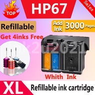 Compatible  HP 67XL HP 67 HP 67 XL Ink Cartridge Black  Ink Cartridge for 6055 6058 6075 6052  6452 