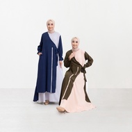 PREMIUM (ready) Azwa Maxi Amie Navy Fashion Muslim Gamis Wanita Casual