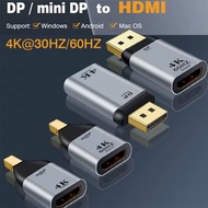 1PC DP1.2 to HDMI2.0 Cable Mini DP 1.2 to HDMI 2.0 Video Adapter 4K@60Hz DisplayPort Adapter for PC 