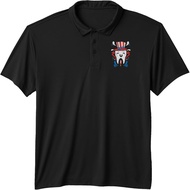 American Flag Polo Shirt With Tooth Pattern For July 4 Dentists And Dental Teams.
