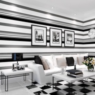Black and White Striped Wallpaper 4m to 5m x 45cm