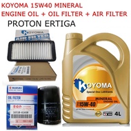 PROTON SUZUKI ERTIGA OIL FILTER + AIR FILTER + KOYOMA 15W40 MINERAL ENGINE OIL