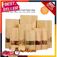 Ziplock Kraft Paper Food Bag Cookies Bakery Gift