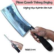Tebal 8mm - Pisau Cacah Daging Tulang Kambing - Golok Besar Baja Asli - Pisau Cacah Ayam