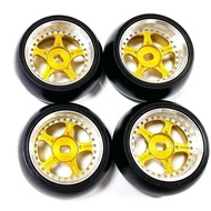 4 Pcs  Rubber Drift Tyre Hard Anodized Wheel Rims for Wltoys K969 K989 P929 1:28 Scale RC Car Replac