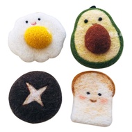 [LOCAL STOCK]DIY Avocado Mushroom Bread Slices Omelette includes Tutorial/Foam Pad/Needle Kit/Crafts Wool Felt#gift#hand