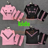 MESSI Inter Miami pink black kids long sleeve football shirt