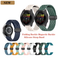 20mm 22mm Folding Buckle Magnetic Buckle Silicone Strap Band For Garmin Vivoactive 3 4 / Forerunner 255 265 245 55 / Venu 2 3 Sq