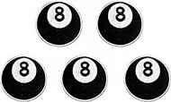 TH Set of 5 Tiny Mini Eight 8 Ball Billiards Pool Emblem Badge Logo1 Patches Sew Iron on Embroidered