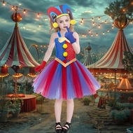 Girls Pamni Princess Dress Summer Sleeveless The Amazing Digital Joker Pomni Cosplay Costume Fantasi