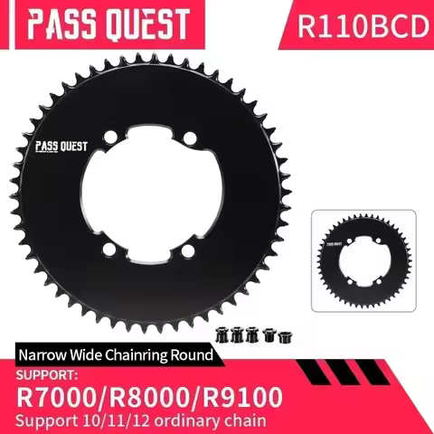 PASS QUEST 110BCD 46T-60T Chainring for Shimano 105 R7000/ULTEGRA R8000/DURA-ACE R9100 Crank,10-12 S