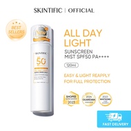 [Best Seller] SKINTIFIC All Day High Sun Light Sunscreen Mist SPF50 PA++++ Facial Sunblock Face Suns